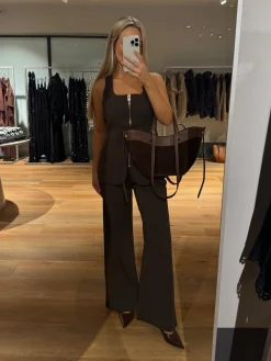 Alicia vest mørkebrun