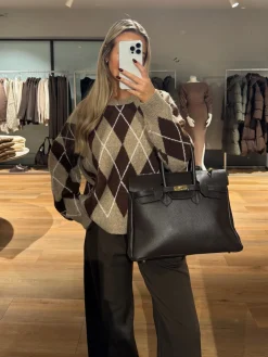 Amalie striktrøje brun