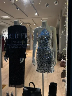 Angela glitter nederdel sort