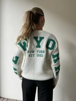 Gry striktrøje hvid