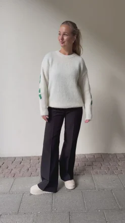 Gry striktrøje hvid