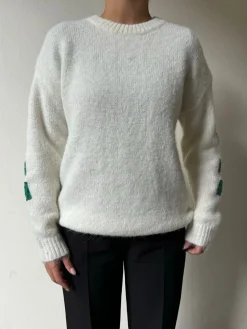 Gry striktrøje hvid