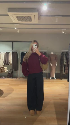 Helena striktrøje bordeaux