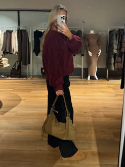 Helena striktrøje bordeaux