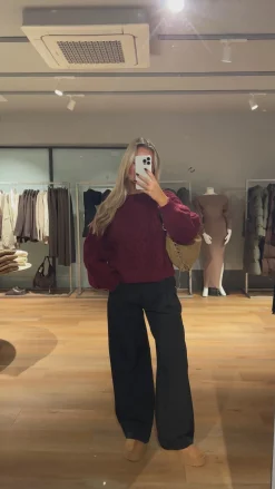 Helena striktrøje bordeaux