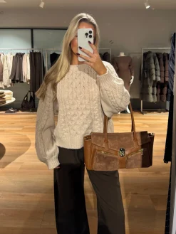 Helena striktrøje creme