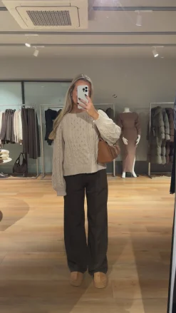 Helena striktrøje creme