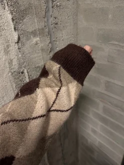 Ida striktrøje mørkebrun