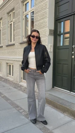 Kaia jeans flare mørkegrå
