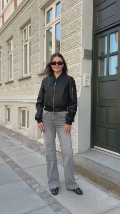 Kaia jeans flare mørkegrå