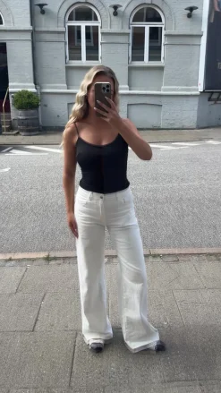 Laura jeans regulær hvid