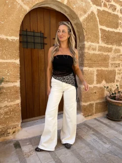 Laura jeans regulær hvid