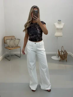 Laura jeans regulær hvid