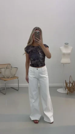 Laura jeans regulær hvid