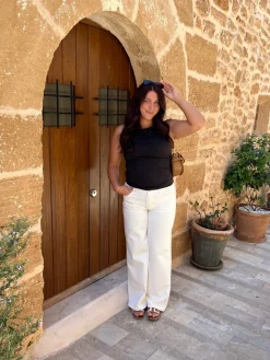 Laura jeans regulær hvid