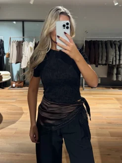 Lina tørklæde mørkebrun