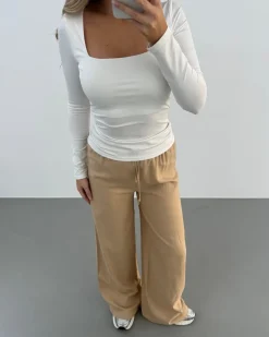 Line bukser lysebrun tall