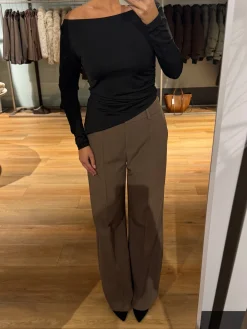 Malou bluse asymmetrisk sort