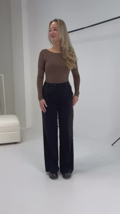 Malou bodystocking dyb ryg mørkebrun