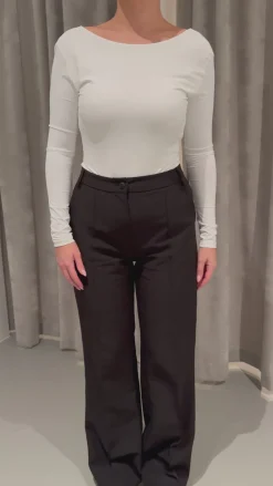 Malou bodystocking dyb ryg hvid