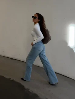 Malou crew neck bodystocking hvid