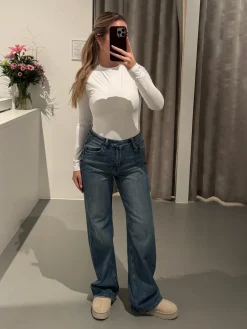 Malou crew neck bodystocking hvid