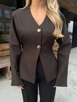 Mia blazer mørkebrun