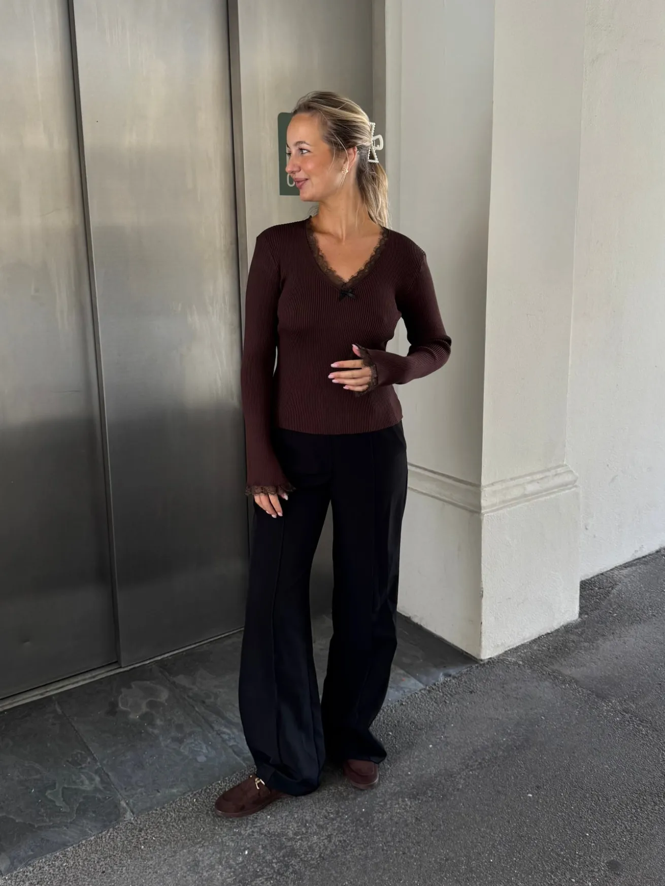 Natalie bluse mørkebrun