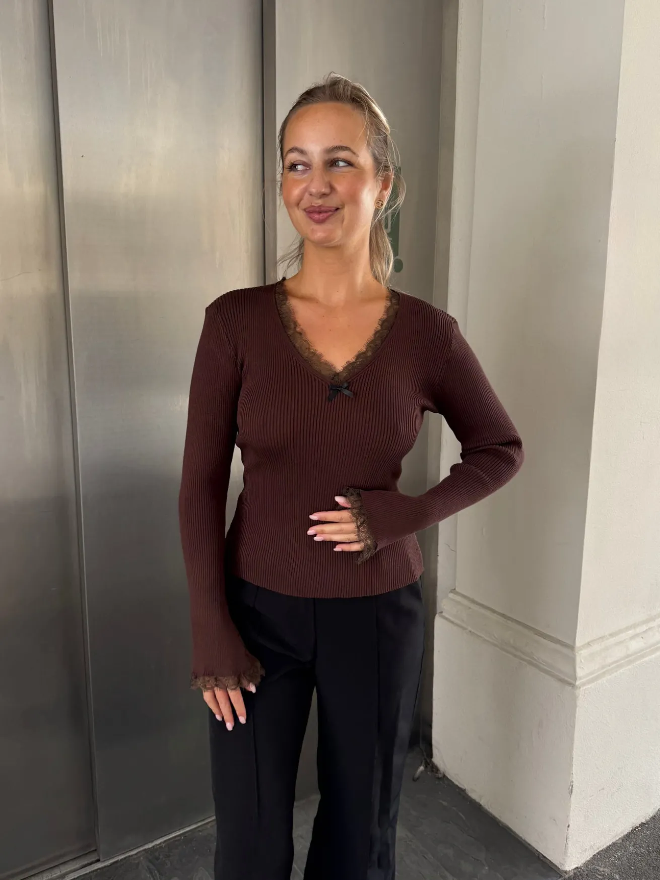 Natalie bluse mørkebrun